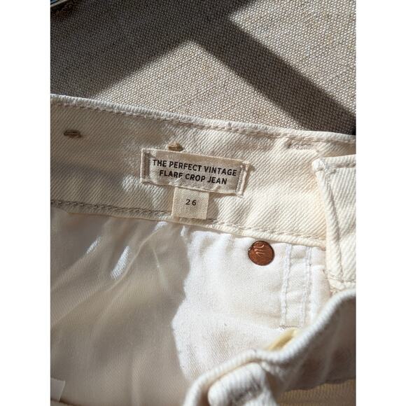 EUC Madewell The Perfect Vintage Flare Crop Sz 26 in Vintage Canvas (off-white) - Picture 6 of 6